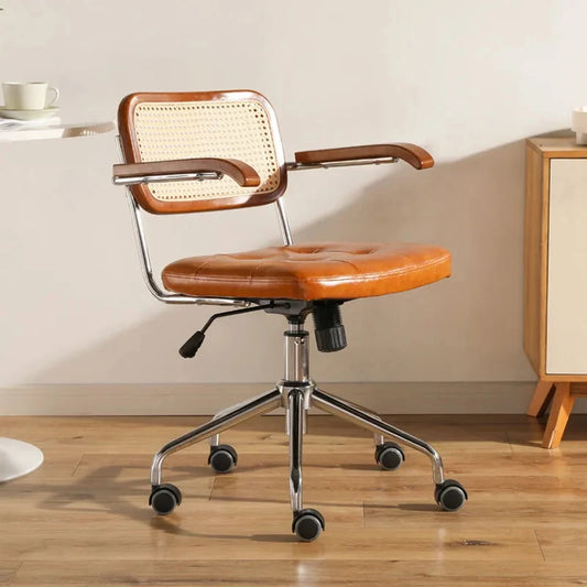 Fabric Swivel Office Chair with Handrails