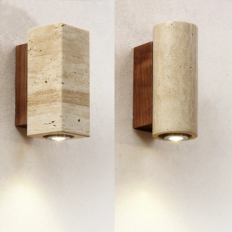 Juhaw Wabi Sabi Yellow Marble LED Wall Lamp