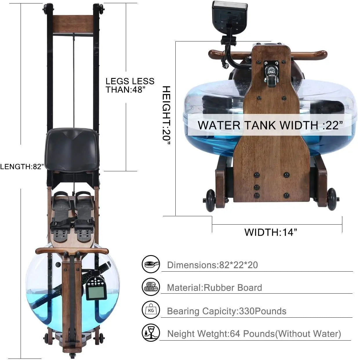 DZQ Foldable Water Rower