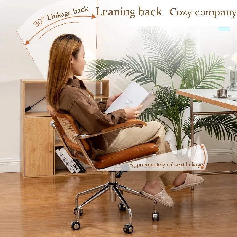 Fabric Swivel Office Chair with Handrails