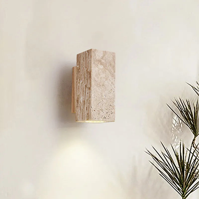 Juhaw Wabi Sabi Yellow Marble LED Wall Lamp