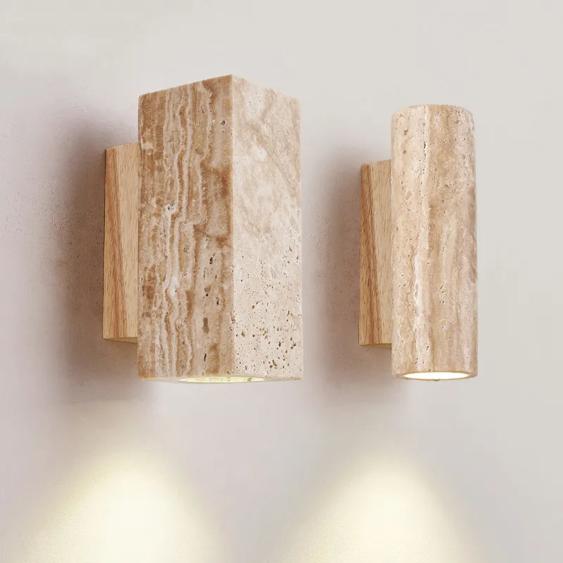 Juhaw Wabi Sabi Yellow Marble LED Wall Lamp